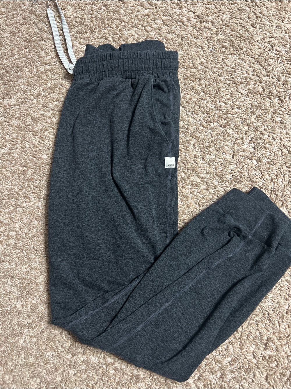 Vuori Charcoal Gray Jogger Pants with Drawstring Waist